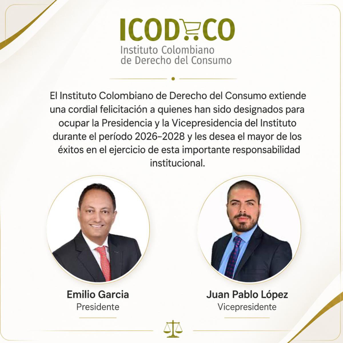 juanpab1203's tweet photo. Tengo el gran honor de haber sido seleccionado como vicepresidente de @ICODECO_ . Una gran alegría por lo que representa, así como por el trayecto para llegar a hacer algo que amo, como lo es el derecho del consumo. https://t.co/nAhVjGYiVl