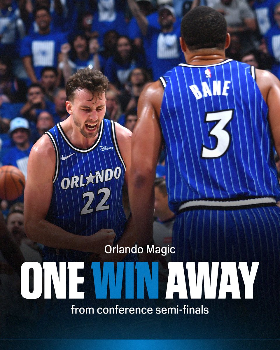 SportsCenter's tweet image. THE 8-SEED MAGIC ARE ONE WIN AWAY FROM ELIMINATING THE 1-SEED PISTONS 👀