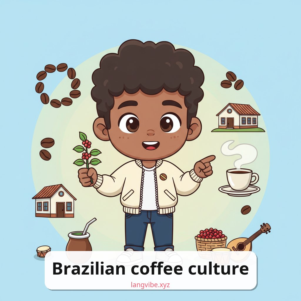 LangVibe's tweet image. Brazil isn't just the world's top coffee producer, it's where "cafezinho" means a small cup of BIG hospitality! ☕ It's a daily ritual, a warm welcome, and a reason to connect. What's your coffee ritual? #LangVibe #BrazilianCoffee #Culture