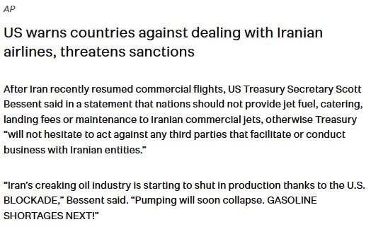 This Sane-Washing of members of the US Regime is the new normal for many 'journalists '. 

Zar Lilley , writing for Stuff today left out the part where Bessent likened Iranians to " rats in a sewage pipe"  and made the guy seem almost sane 
 
Stop running cover for these Rsoles