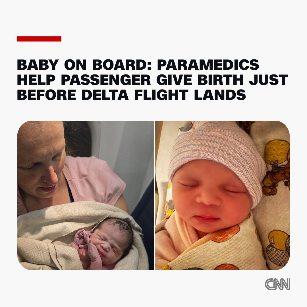 A passenger on a Delta Air Lines flight from Atlanta gave birth to a healthy 5 1/2 pound girl just before the Boeing 737 landed at Portland International Airport in Oregon on Friday night. cnn.it/3QMyKYQ