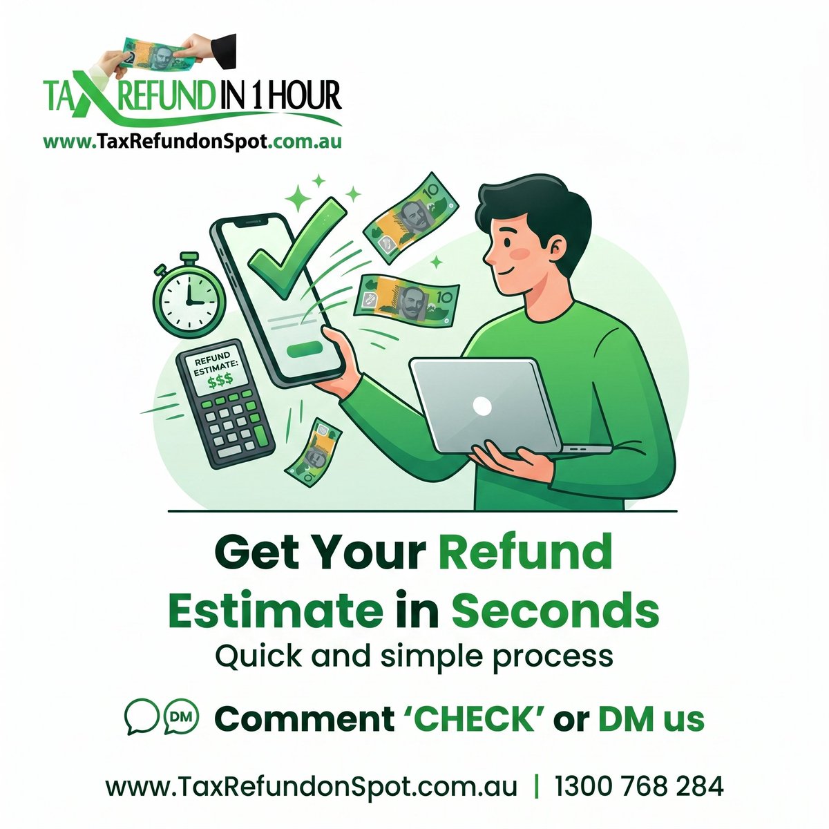 TaxRefundOnSpot's tweet image. GET YOUR REFUND ESTIMATE IN SECONDS 
#quickandsimple #easyprocess #sydney #photo #twitterpic
