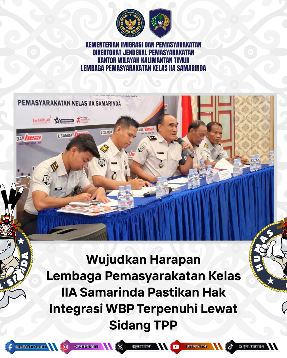 lpsamarinda's tweet image. Wujudkan Harapan, Lembaga Pemasyarakatan Kelas IIA Samarinda Pastikan Hak Integrasi WBP Terpenuhi Lewat Sidang TPP
 
 #SidangTPP
 #Kemenimipas
 #guardandguide
 #ditjenpas
 #pemasyarakatan
 #lapaSamarinda