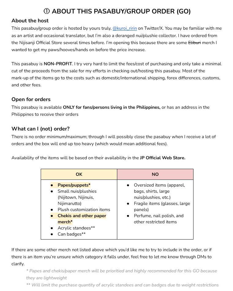 🇵🇭 nijistore pasabuy | UNTIL APR 30, 5PM ONLY
[shares/rts appreciated!]

opening a small pasabuy for anyone who wants to snatch some in-stock items from the jp web store (especially papes); prices are all-in!

🏷️ nijisanji pasabuy go group order ph merch