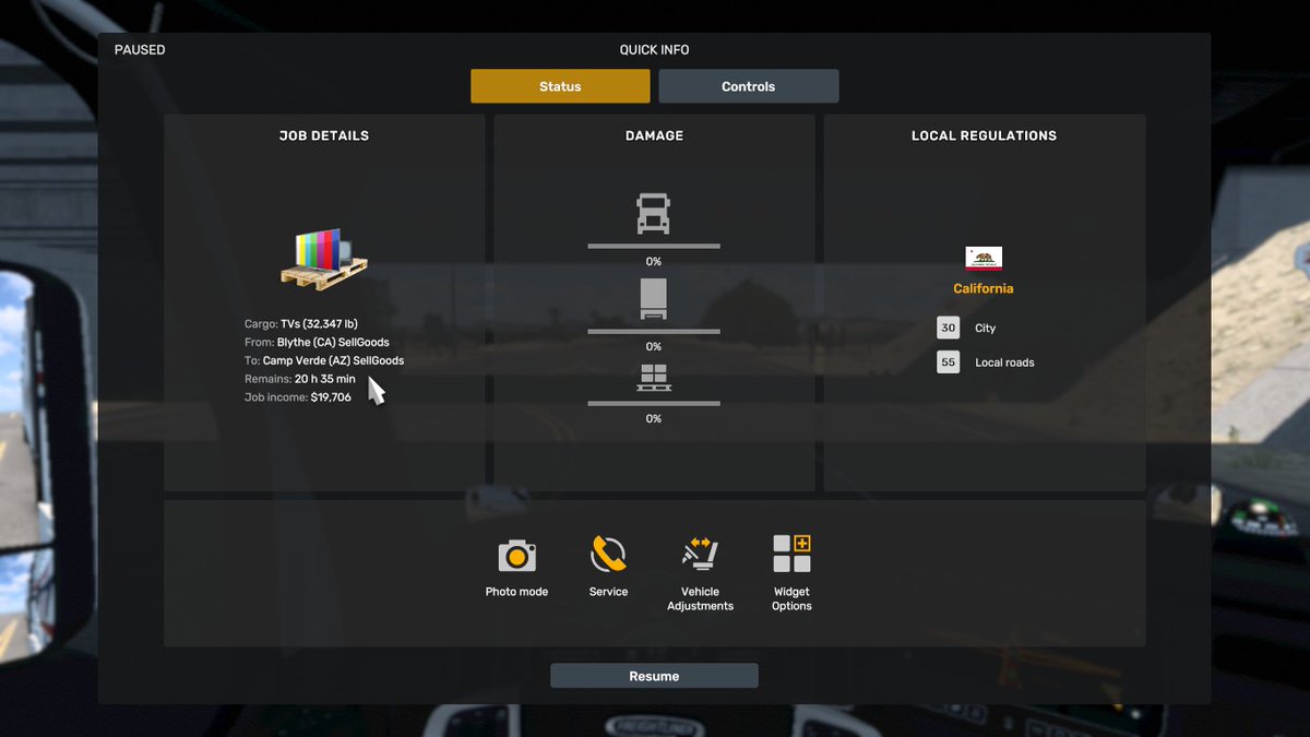 realVicTorres02's tweet image. Mid-morning drive for Liam this time after offloading the load from LA as he goes to Camp Verde with 32,347 lb of TVs from Blythe. 🚛

@SCSsoftware
#AmericanTruckSimulator
#ATS
#BestCommunityEver
(Part 1)