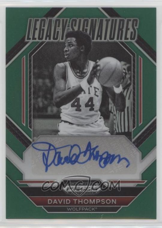 LimitedCards's tweet image. 🏀 HALL OF FAME AUTOGRAPH CARDS 🏀

💵 Our most recent sale on @CheckOutMyCards:

2023-24 Panini Prizm Draft Picks Legacy Signatures Green Prizm #LS-DVT David Thompson

North Carolina State Wolfpack ACC

💰 SOLD FOR $11.99 💰

Much more available on COMC here: