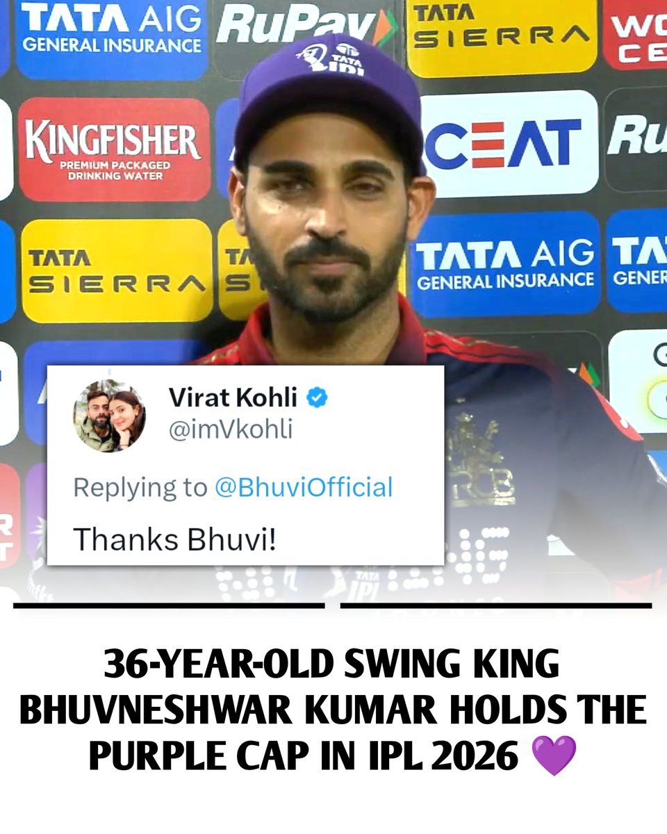 Instant__Tweets's tweet photo. Bhuvneshwar Kumar IPL Auction Price History 😱👇

2018 -8.50 CrSRH
2019 -8.50 CrSRH
2020 - 8.50 CrSRH
2021 -8.50 CrSRH
2022 - 4.20 CrSRH
2023 - 4.20 CrSRH
2024 - 4.20 CrSRH
2025 - 10.75 CrRCB
2026 - 10.75 CrRCB

In the IPL Auction 2026, the RCB franchise acquired the services of Swing King Bhuvneshwar Kumar for Rs 10.75 Cr. On Apr 2026, he played his last IPL match against DC at Arun Jaitley Stadium, Delhi, India, and had bowling figures of 5/3.