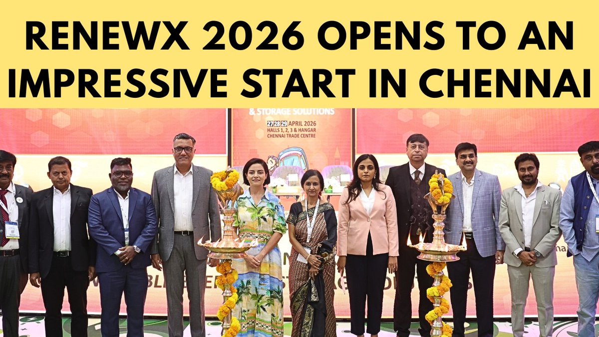 FocusNewz's tweet photo. Chennai, April 27, 2026: RENEWX 2026 OPENS TO AN IMPRESSIVE START IN CHENNAI, MARKING A DECADE OF IMPACT FOR INDIA’S CLEAN ENERGY TRANSITION.

https://t.co/ys5ewHa7QN https://t.co/VK7U6LN3H3