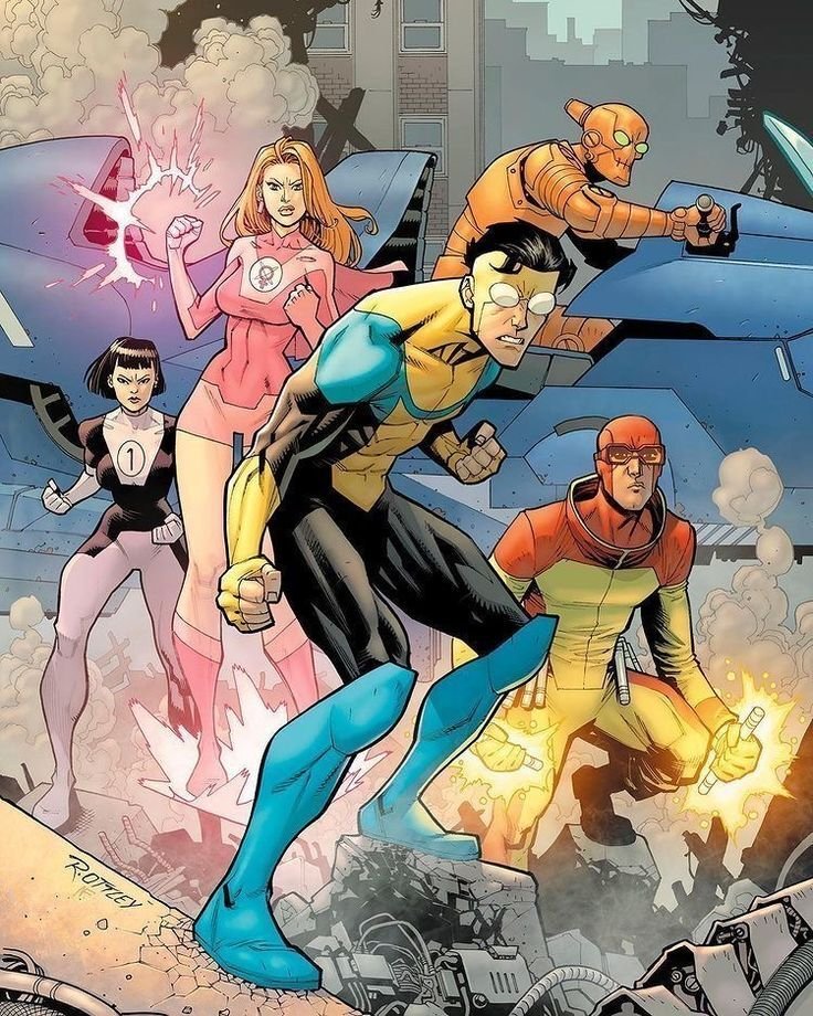 SecretScrapV2's tweet image. Realized theyre kinda similar to the Legion of Superheroes (specifically the cartoon version)

#invincible  is #Superman
Rex Splode is Lightning Lad
Atom Eve is Saturn Girl
Dupli Kate is Triplicate Girl
And Robot is Brainic 5

#DC #DCComics #DC_Comics #LOSH #LegionOfSuperHeroes