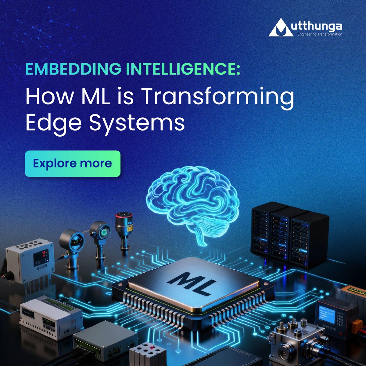 Utthunga's tweet photo. Real‑world Edge ML requires more than model accuracy. It demands hardware awareness, secure pipelines, and resilient MLOps. 
Read our blog: https://t.co/cIQECu9FQb
#EdgeML #IIoT #EdgeComputing #MLOps #DigitalTransformation #IndustrialAutomation #Utthunga https://t.co/ERuGWwuVNZ