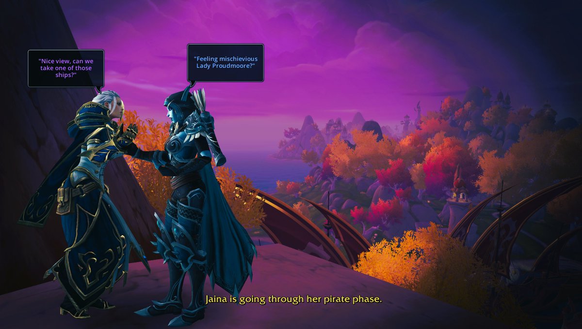 ZinAzshari32's tweet image. My other comics will be posted this week but here is a little one involving a banshee and mage contemplating piracy. #Warcraft #Comic #Sylvanas #Jaina