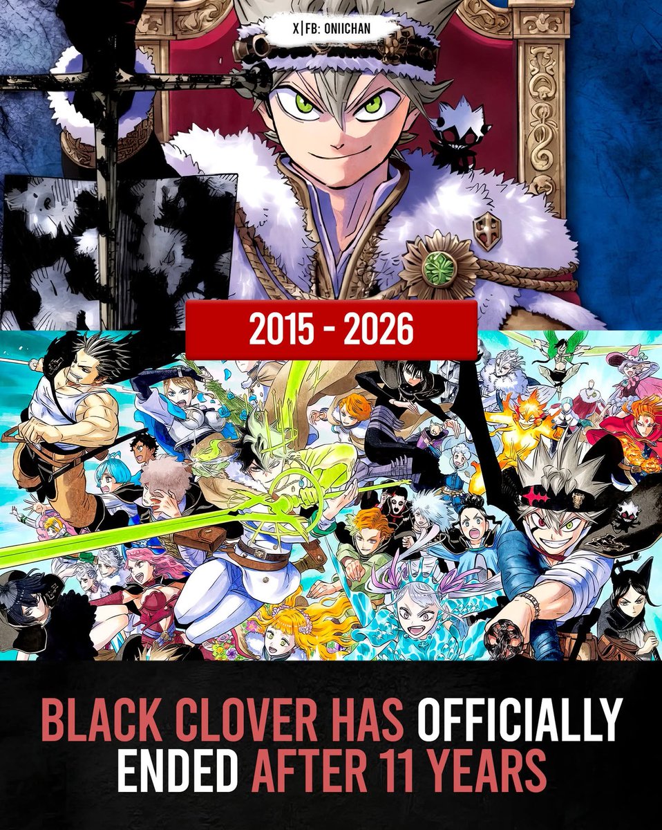 Black Clover has officially ended after 11 years 😭 Yuki Tabata’s Black ...