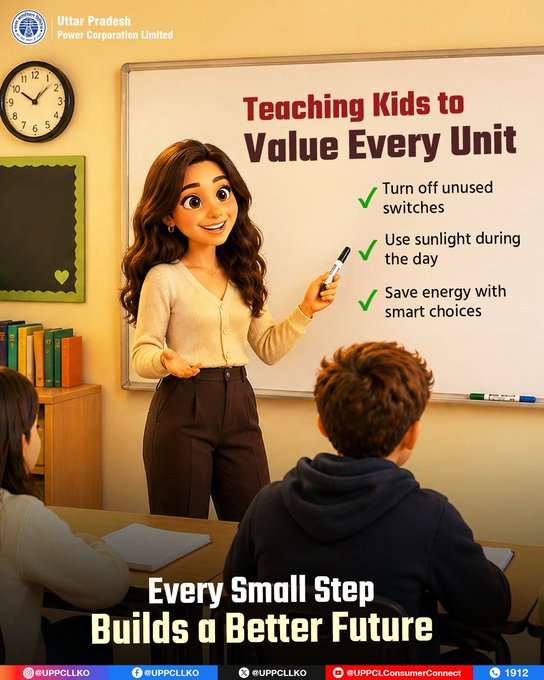 puvvnlvaranasi's tweet image. #EnergyMatters
#SaveElectricity
Every small lesson counts. When children understand the importance of saving electricity, they become the change-makers of tomorrow helping build a cleaner and more energy-efficient world.
@UPPCLLKO @PuVVNLHQ @aksharmaBharat @ChairmanUppcl @mduppcl