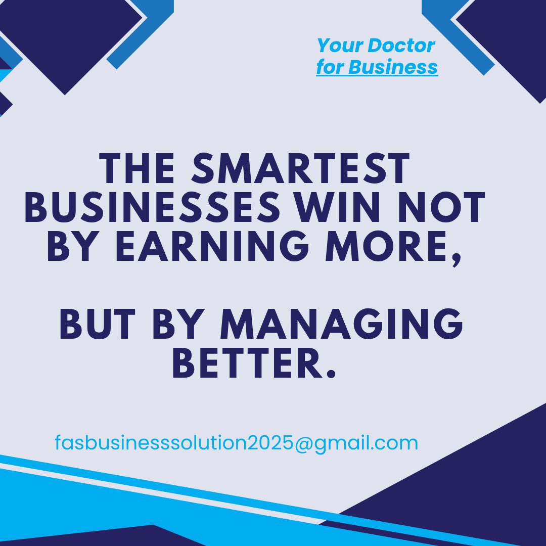 DoctorforBiz's tweet image. Improve your efficiency before chasing revenue.

#revenue #BusinessGrowth #efficiency #financialmanagement