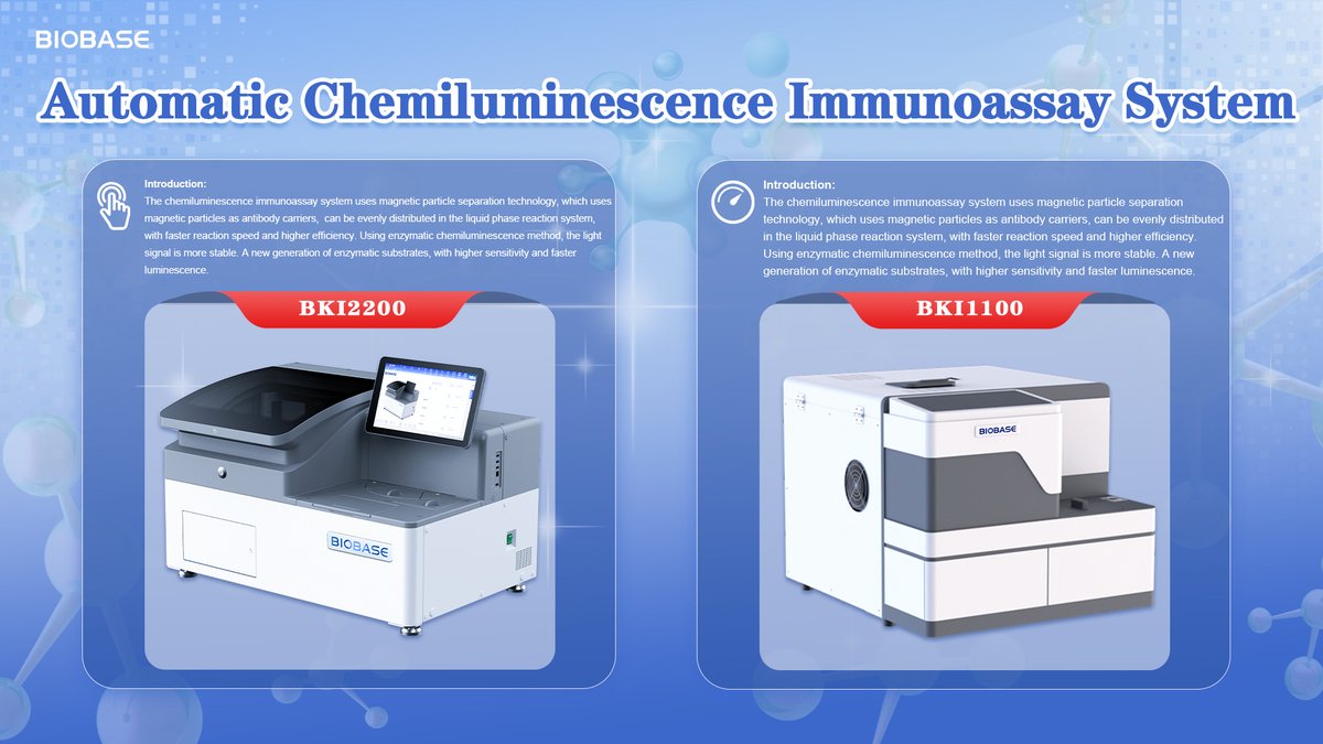 VikaSunBiobase's tweet image. Automatic Chemiluminescence Immunoassay System
BIOBASE PROVIDES YOU WITH ONE-STOP SOLUTION
If you want to know more information, please contact us  
#Microbiology #Laboratory #Lab #Medical #Products #BIOBASE
Email: Sales100@biobase.world
WhatsApp/Wechat :+86 15662659136