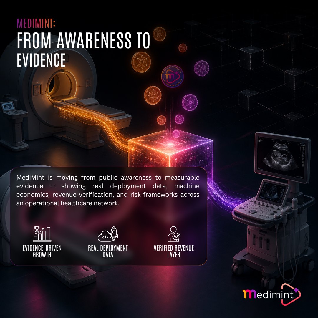 MediMint_io's tweet image. MediMint's awareness phase is done. What comes next: deployment numbers, machine economics, revenue verification, risk frameworks. The build is real. 
@RWA_xyz  @saranormous @drjohnwhyte 
#Medimint #RWA #HealthTech