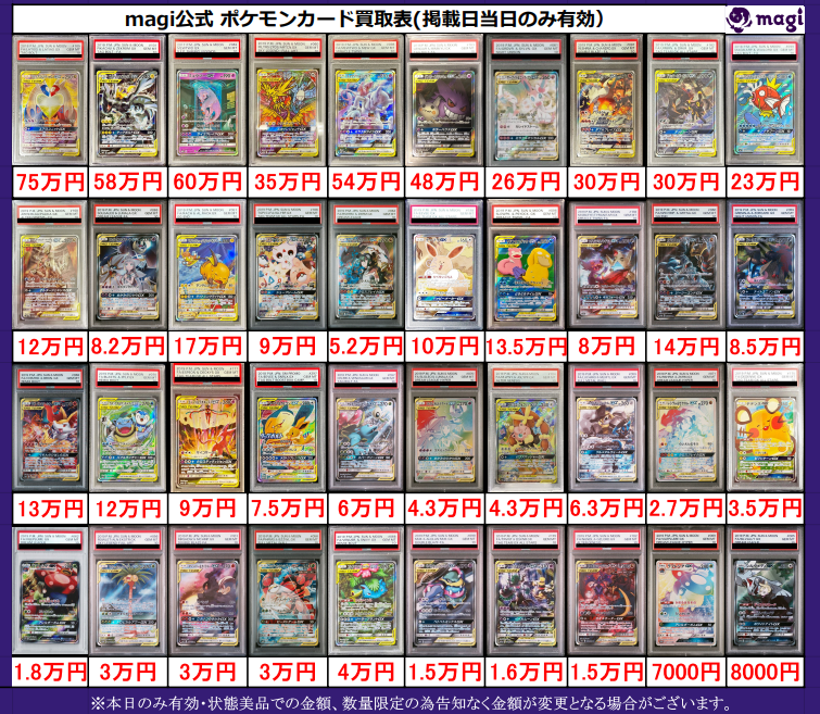 ✨magi ポケカ 買取情報✨】 ポケモン GX PSA10🔥 買取表更新いたし