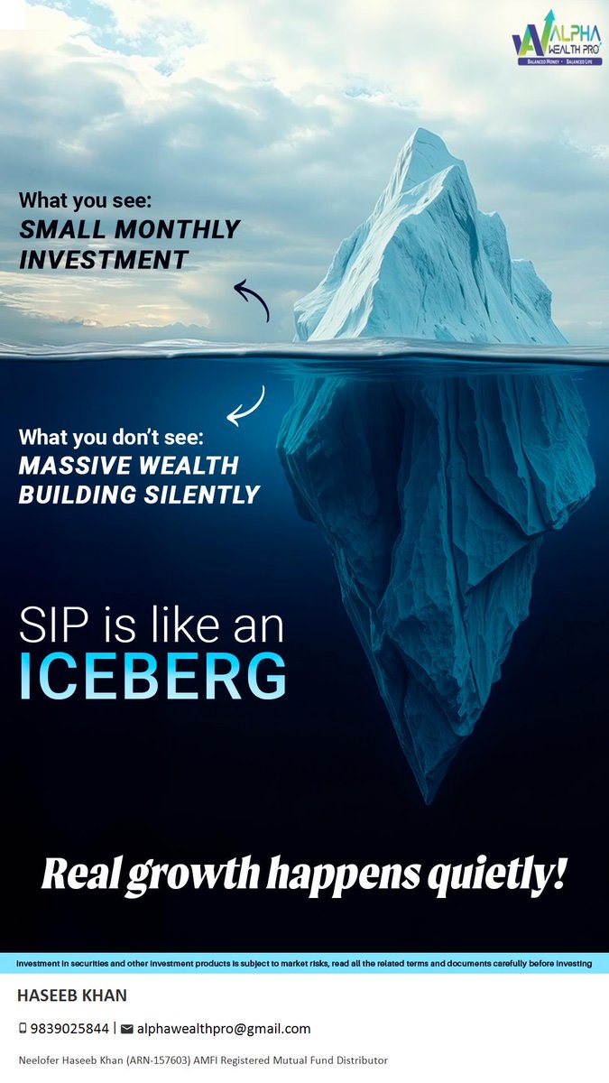 GLMHK's tweet photo. SIP is like an iceberg 
Small on the surface. Massive underneath.

Stay consistent. Let time do the magic.

#Investing #SIPJourney #FinancialGrowth #Discipline #Compounding

Place your inquiry on https://t.co/CfZZcj8vkl https://t.co/TRxs8CsG7D