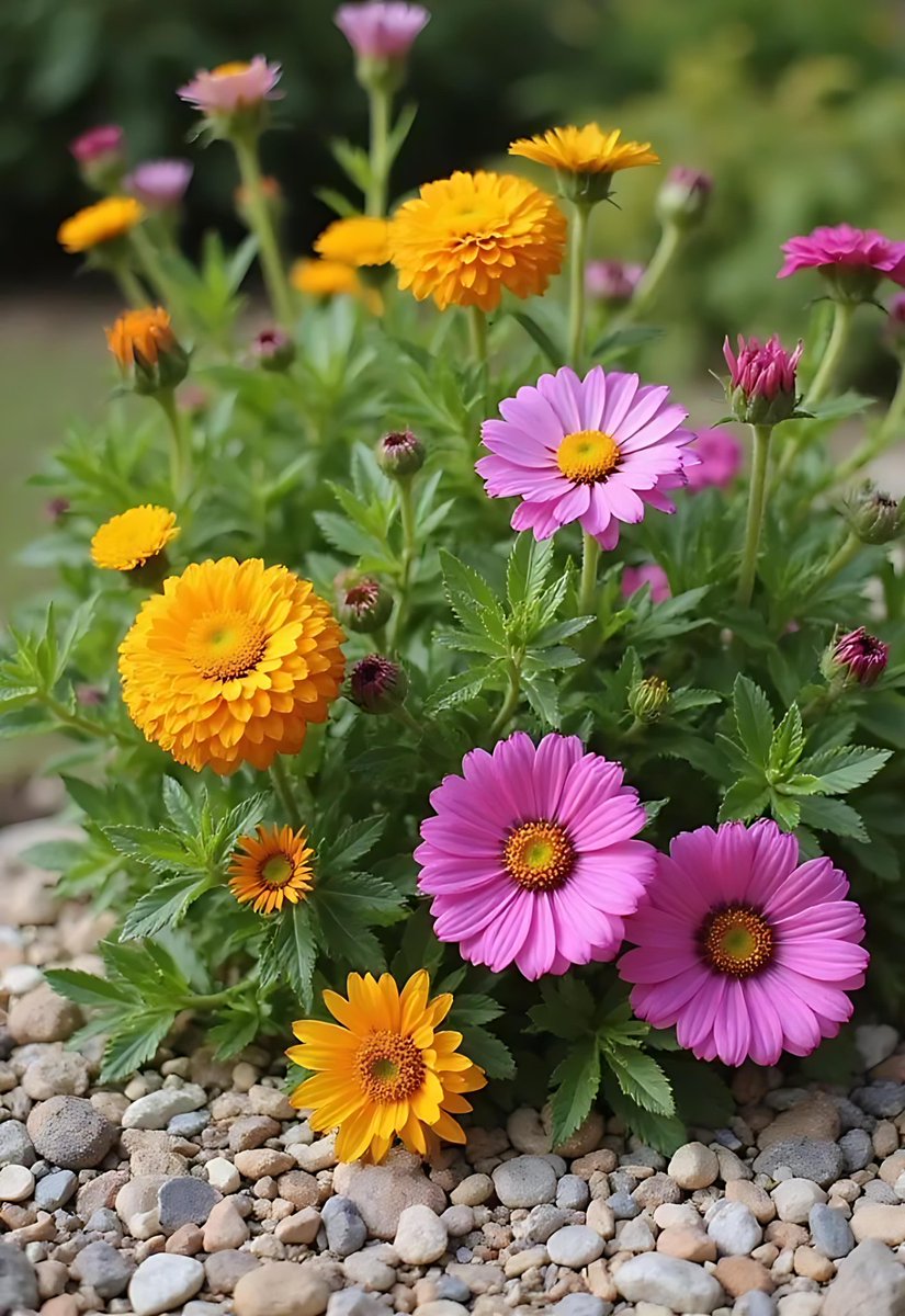 aa0921629853's tweet photo. A vibrant carpet of golden suns and blushing pinks,
Dancing brightly on a bed of quiet stones,
Whispers of summer joy in every cheerful bloom. 

🌎🌹🌍🌻🌏 https://t.co/oMH8wuW4th