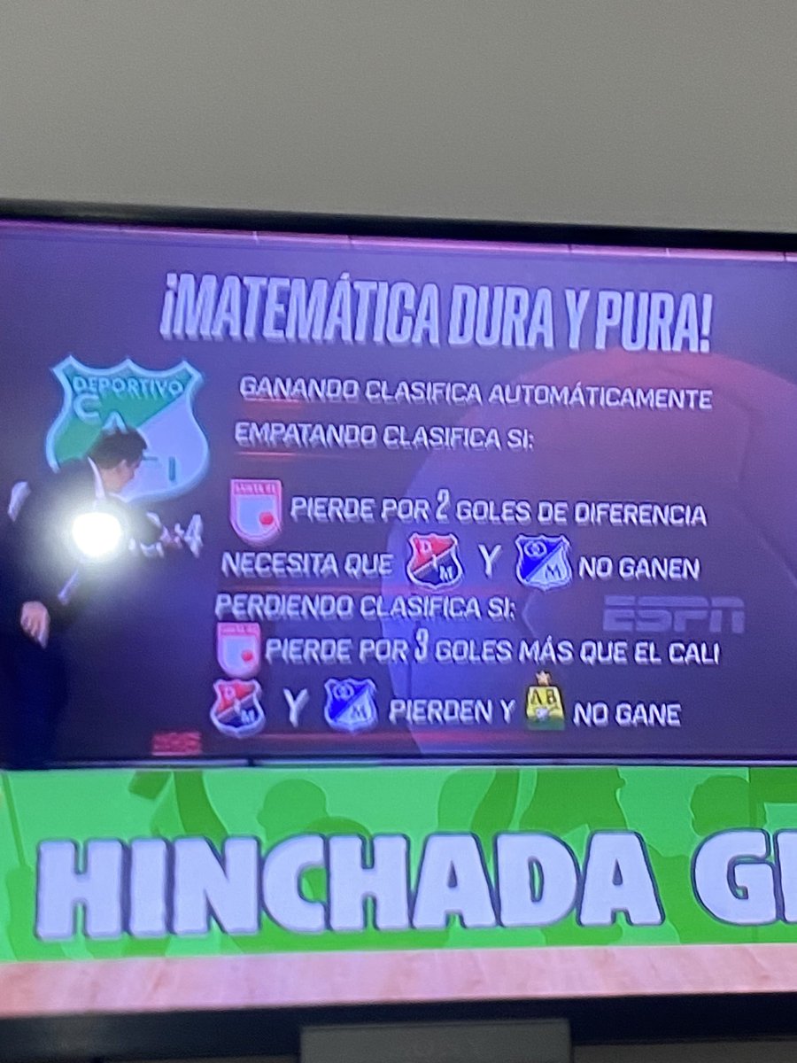 Está mañana vi un programa en win hablando de las posibilidades y se metieron un enredo , se me dio por ver ahora un programa en ESPN y están es peor ; están periodistas de colombia son un tremendo desastre JAJAJAJAJAJAA