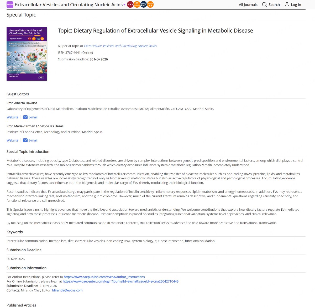 Extracellular Vesicles & Circulating Nucleic Acids tweet media