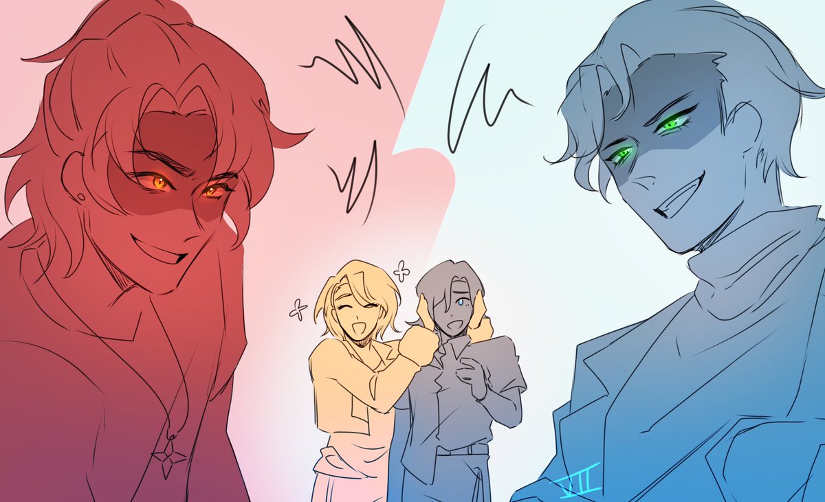 vii_sparks's tweet photo. based on in-game dialogue it’s probably more likely for theana and lucius to argue, but it’s funny to pit red and blue characters against each other
#hsr #blazeweaver #azurewing #dawnlance #cinderborne https://t.co/kAQOHcKioa