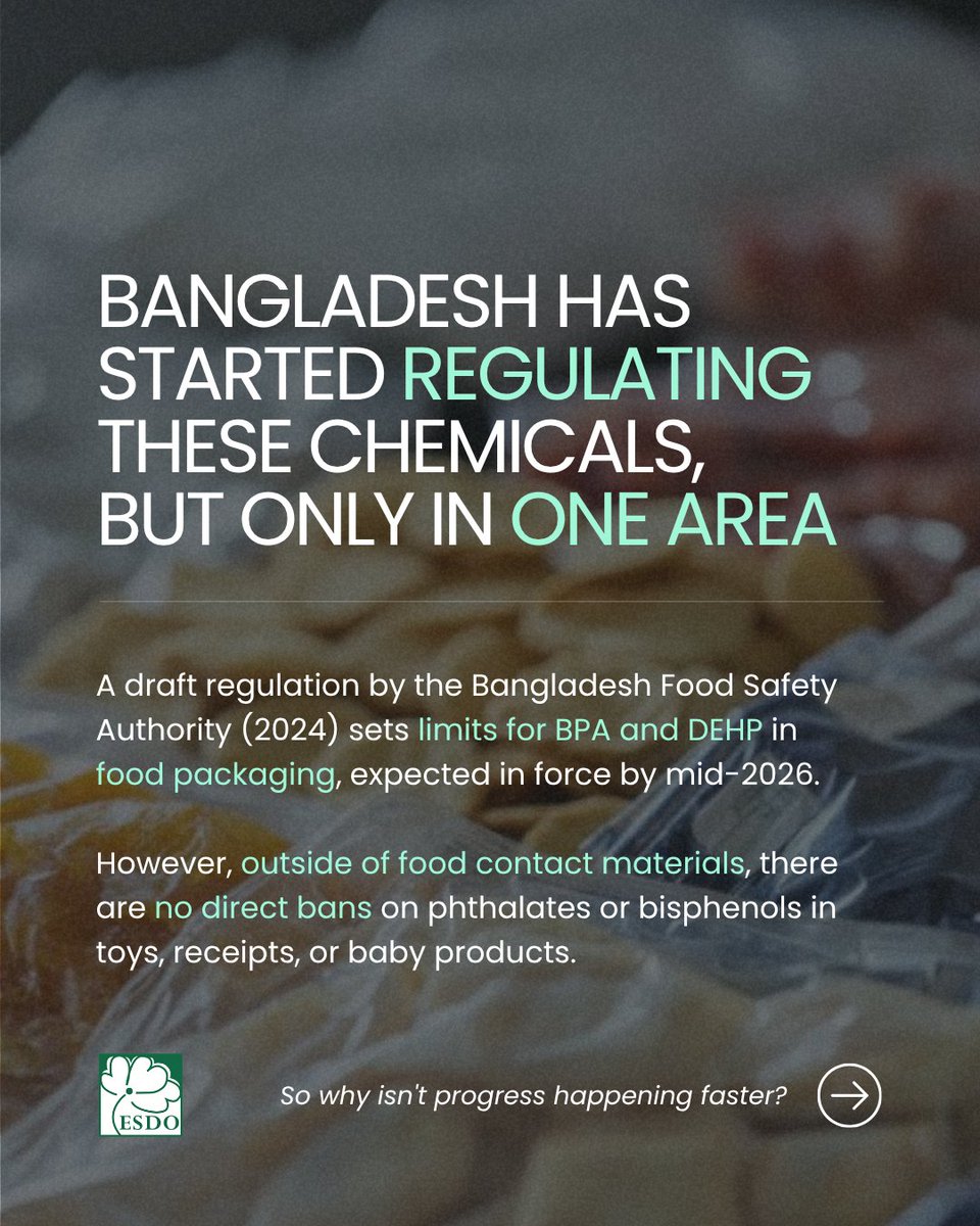 esdobd's tweet image. The plastic you use every day may be harming you and the government barely tracks it.

Phthalates and bisphenols are hiding in products you touch constantly. Yet there's still no direct national ban or limit to stop them.

#BPA #Phthalates #PlasticPollution #ChemicalSafety #ESDO