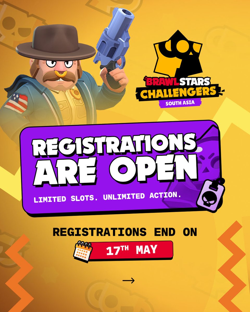 JioBLASTesports's tweet image. Brawl Stars Challengers South Asia 2026, registrations are officially OPEN. 🔥

How to get in 👇
🔹 Head over to the JioBLAST Discord (link in bio)
🔹 Navigate to #sa-registrations
🔹 Click the Matcherino link and lock in your squad

#BrawlChallengers