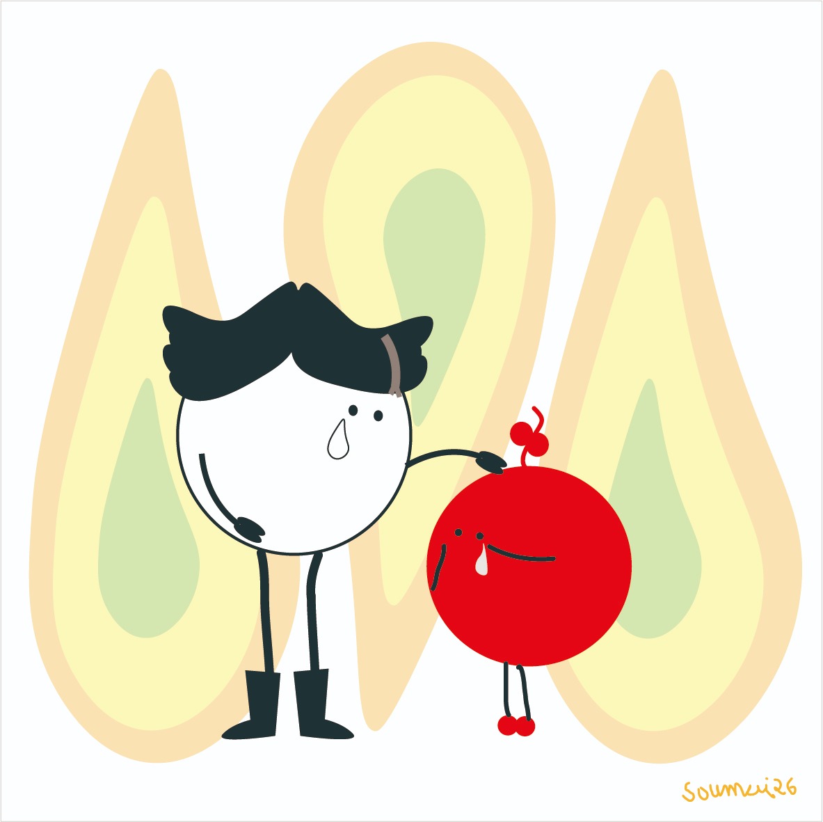 manlai23566's tweet image. 福氣，就是當你感到擔憂的時候有人與你一起分擔！Don't worry, be happy！
#illustrations #artwork #love #hope #faith
No commercial use or reproduction of my artwork.
No copying or imitation.
@BOGUMMY