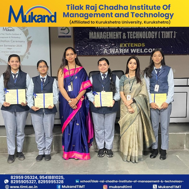 MukandTIMT's tweet image. TIMT proudly presents the Felicitation Ceremony 2026 for the Computer Applications Department, celebrating achievements, dedication and academic excellence.
Honouring the students and faculty who continue to set new benchmarks of success.
#TIMT #AcademicExcellence #StudentSuccess