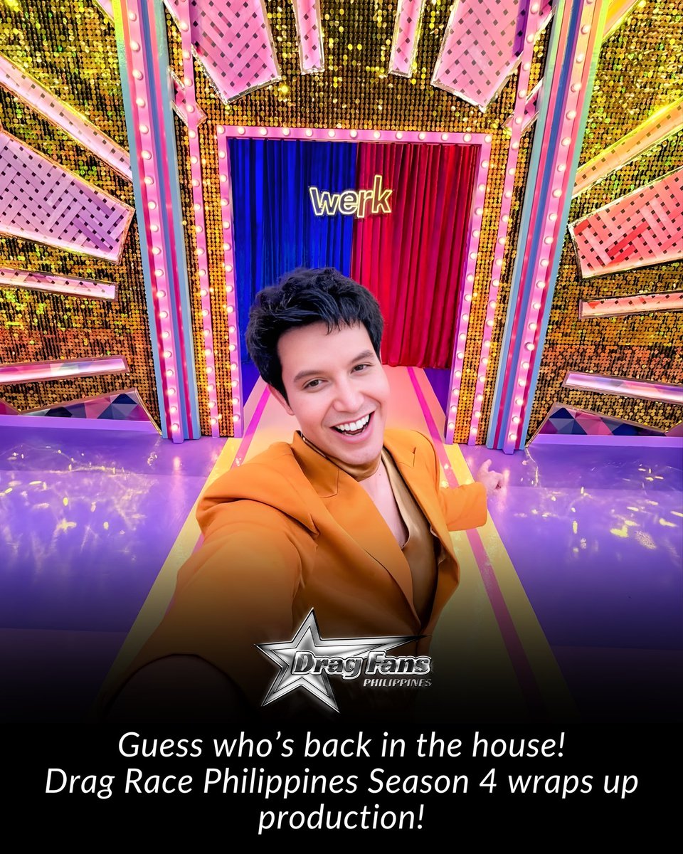 DragFansPH's tweet image. IN PHOTO: Mama Pao in the werkroom of Drag Race Philippines Season 4 as it wraps up production! #DragRacePH