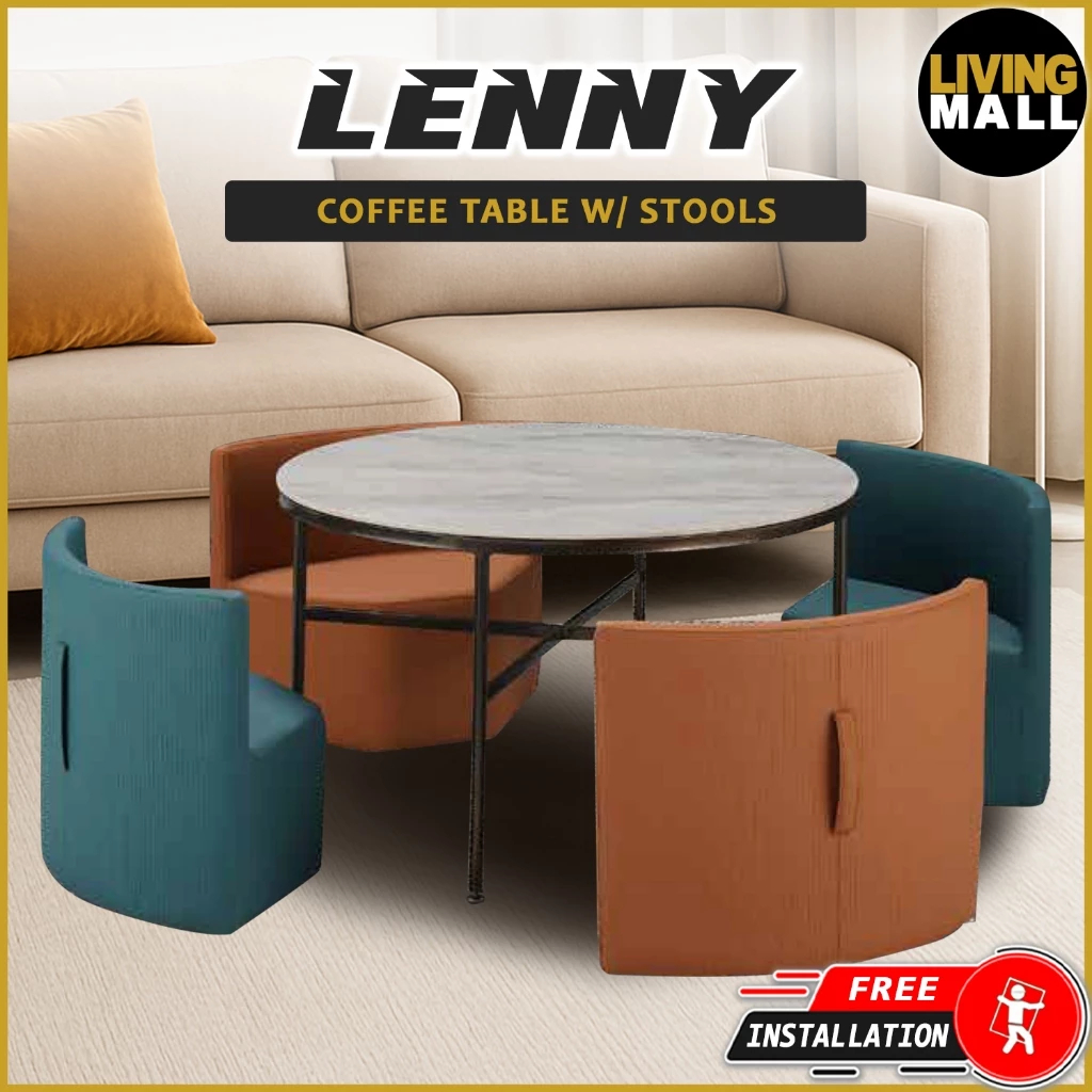 livingmallsg's tweet image. Coffee center table with 4 stools features a space-saving design where stools tuck neatly underneath, paired with a glossy ceramic top and sturdy steel frame for durability and style.

👉 Shop now shopee.sg/LivingMall-Len…

#CoffeeTable #coffetable #coffetabledesign #coffetablebook