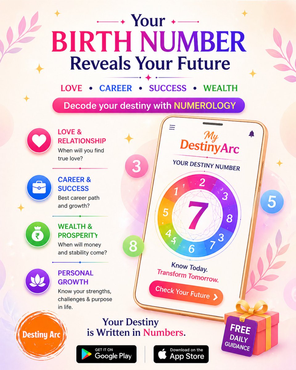 mydestinyarc's tweet photo. Your future is hidden in your numbers 🔢✨
Discover your destiny today 🔮

#numerology #destiny
#dailyguidance #mydestinyarc
#ZodiacSigns https://t.co/ZT4iRY2xkA