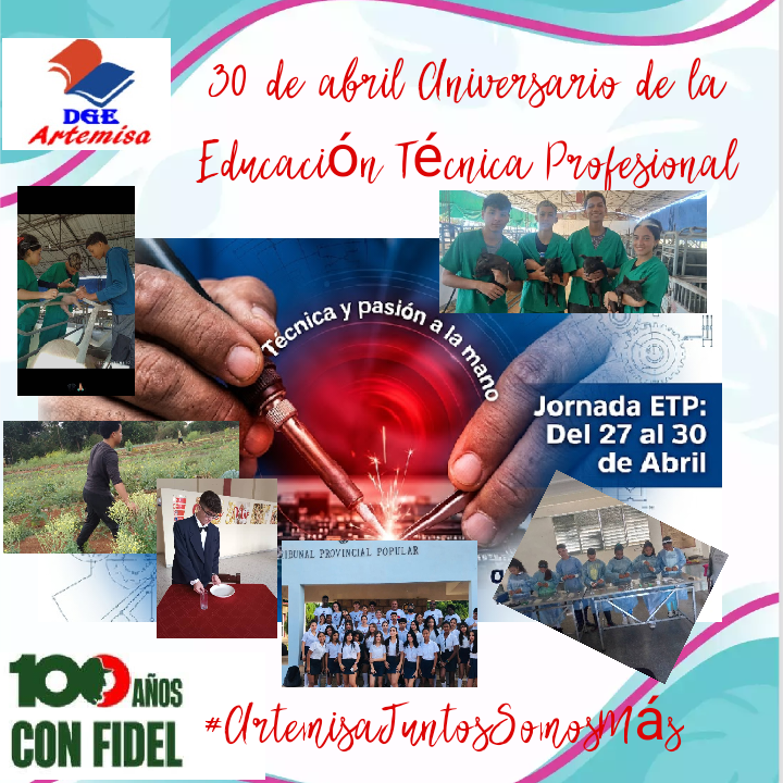 yarobyalvarez's tweet photo. ✨ "Hacer con pasión, eso es la Educación Técnica Profesional! Muchas felicidades en este nuevo aniversario! #CubaMined #ETPDeCuba #ArtemisaJuntosSomosMás @GladysArtemisa @ValdesArtemisa @GobiernoArt https://t.co/chDwMbyws7