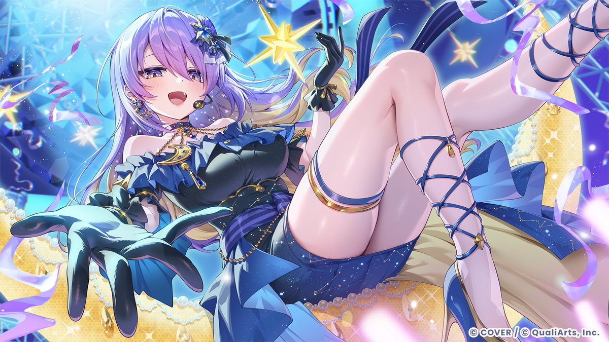 /／
🔮★5 Card Illustration First Reveal🔮
\＼

An original outfit capturing the charm of <a href="/moonahoshinova/">Moona Hoshinova (ムーナ)🔮 hololiveID</a> 👗

More card illustrations for other talents are coming soon🎉

#holodori