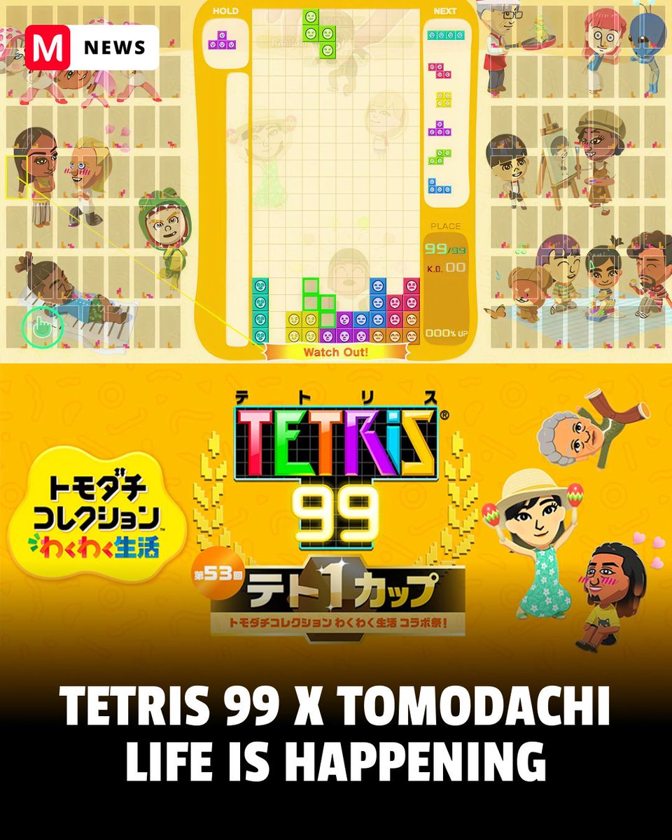 mecchaJP's tweet image. A new collab hits Tetris 99!

The 53rd MAXIMUS CUP features a Tomodachi Collection: Living the Dream theme 👀

🗓️ May 1 – May 5
🏆 Earn 100 points to unlock the exclusive theme

Stack blocks, earn points, and bring some island life into your matches 🏝️

#Tetris #TomodachiLife
