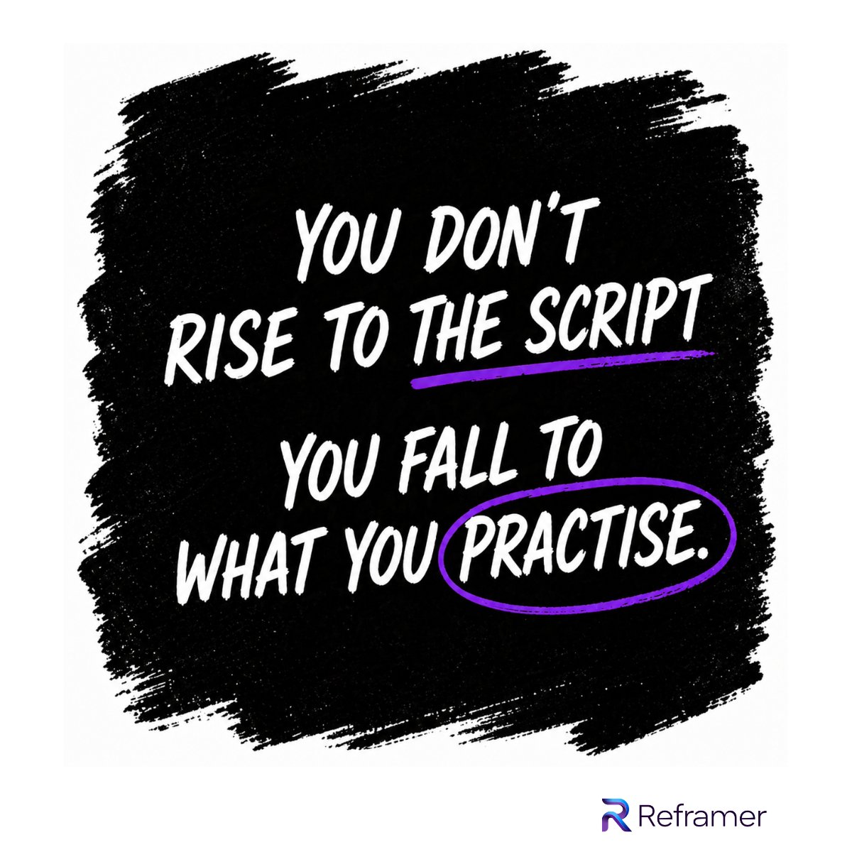 silohopper's tweet photo. You don’t rise to the script.
You fall to what you practise.

Practice > scripts.

#buildinpublic https://t.co/NFNMKmvc9l