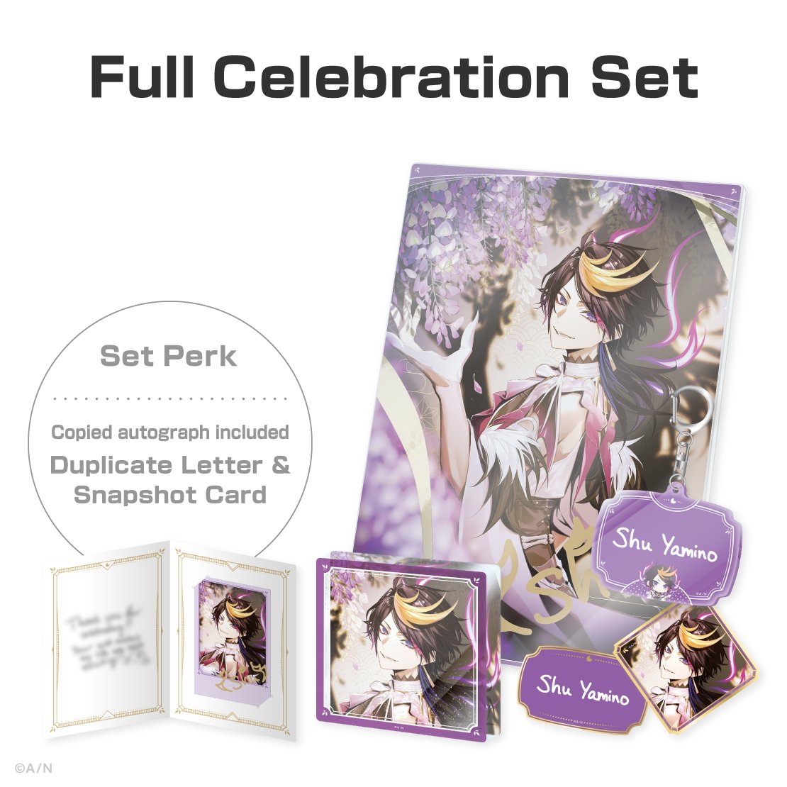 【🎂 Shu Yamino Birthday Goods &amp; Voice 2026】

👟☯️ Celebrate @Shu_Yamino's birthday with Birthday Goods &amp; Voice on the #NIJISANJI_EN Official Store!

⏰ Sales start
 May 1 (Fri) 20:00 PDT

Birthday Goods lineup

①Foil Stamped Badge &amp; Snapshot Card
②Acrylic Block Set
③Full