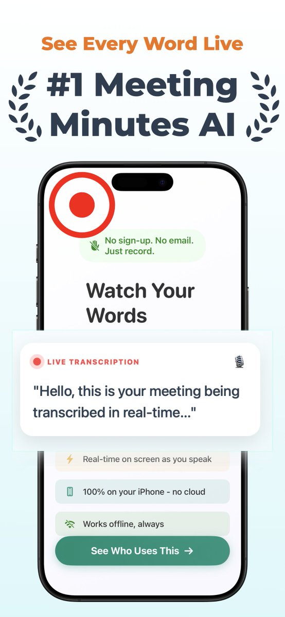 Pragmathema's tweet image. Cloud storage promised convenience. Delivered surveillance. On-device AI transcription: inconvenient in exactly the right way. apps.apple.com/gb/app/meeting… #DataPrivacy #OnDevice #iOS26