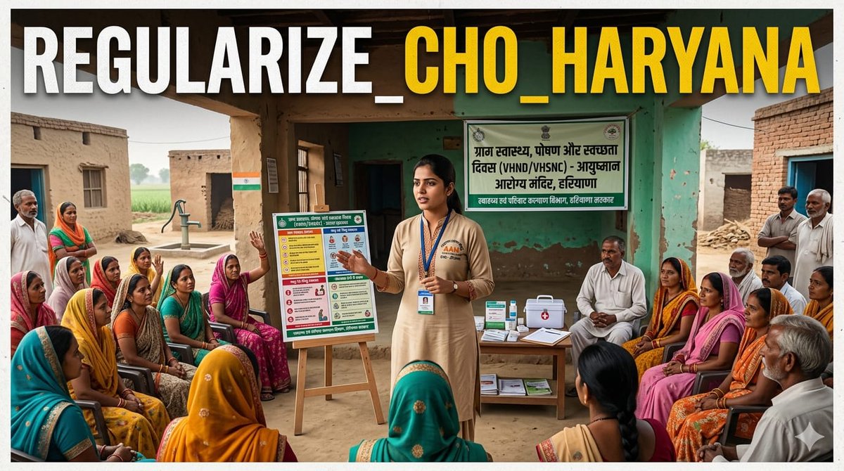 Preventive healthcare को बढ़ावा देने वाले CHOs
आज अपने ही भविष्य के लिए संघर्ष कर रहे हैं।
अब Regularization जरूरी है।
#Regularize_CHO_Haryana
<a href="/NayabSainiBJP/">Nayab Saini</a> <a href="/ArtiSinghRao/">Arti Singh Rao</a> <a href="/cmohry/">CMO Haryana</a> <a href="/PMOIndia/">PMO India</a> <a href="/MoHFW_INDIA/">Ministry of Health</a> <a href="/JPNadda/">Jagat Prakash Nadda</a> <a href="/TheNewspinch/">News Pinch</a>