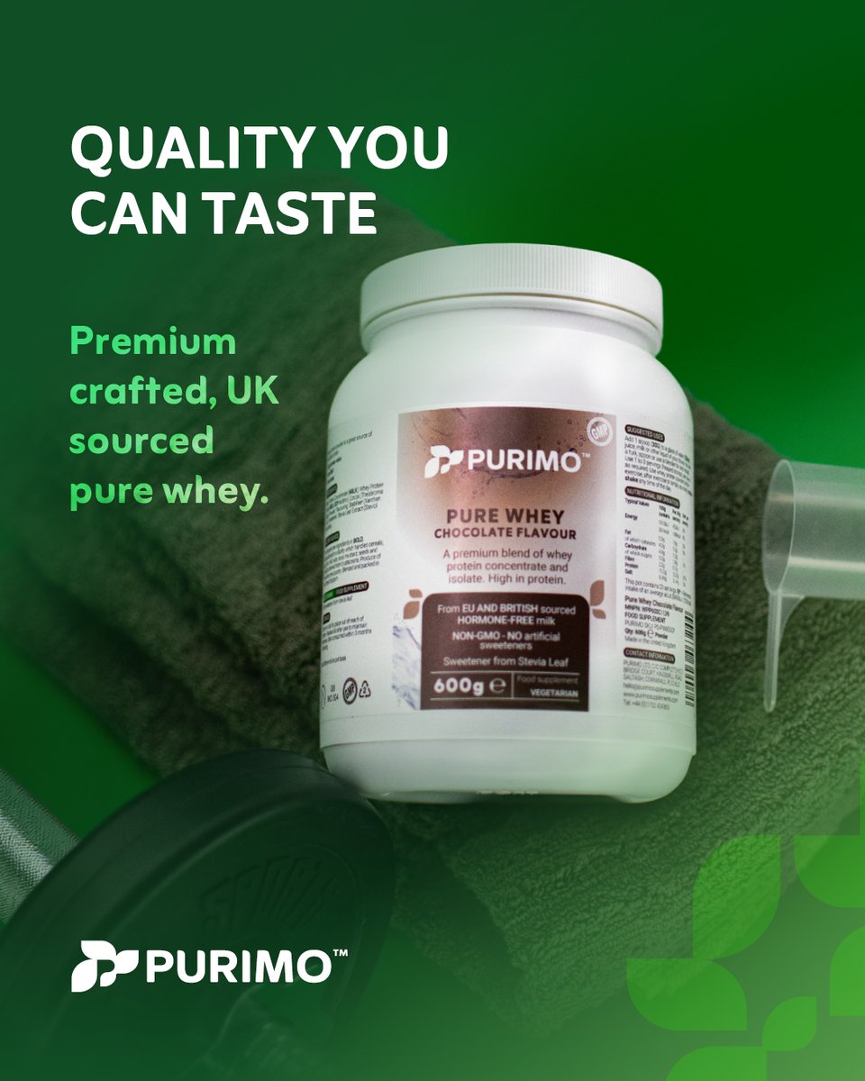 PurimoSupps's tweet image. Power up your routine with Purimo Pure Whey 💪 . The perfect blend of premium quality and natural goodness.

Get 15% off with code META15.
purimosupplements.com/product/pure-w…

#FitnessFuel #MadeInTheUK #CleanNutrition #WheyProtein