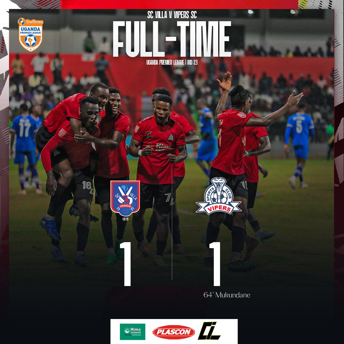 FansVipers's tweet photo. POINT SHARED AT KADIBA
@mukundaneH16 ON SCORE SHEET
#SCVVIP #StarTimesUPL
#OneTeamOneDream
#LawrenceMulindwa #SMASK
#VipersScFans #FanMoment
#MHP16 https://t.co/eC2ySCWuJj