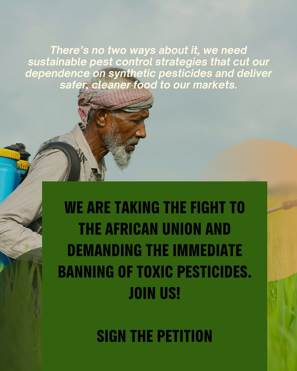 Farmers are the backbone of our food system. They should not risk their lives handling toxic pesticides. #FoodorPoison #BadforEuropeBadforAfrica
<a href="/Environment_Ke/">Ministry of Environment, Climate Change & Forestry</a> <a href="/PelumKenya/">PELUM Kenya</a> <a href="/Ubunifu_Hub/">Ubunifu Hub</a> <a href="/kenya_afa/">Agriculture and Food Authority- Kenya</a> <a href="/jumuiya/">East African Community</a> <a href="/routetofood/">Route to Food</a>
