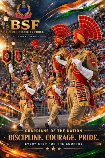 Akansha094's tweet image. “Discipline. Courage. Pride.”

 “Sarhad par khade veer, desh ki shaan.”

 Har kadam – desh ke naam #BSF