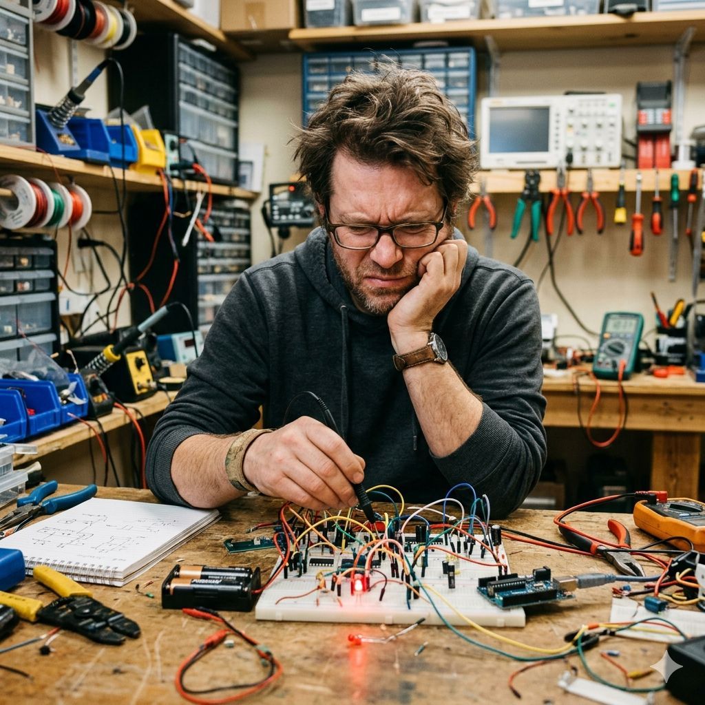 incurablemaker's tweet image. 𝗜𝗻𝘁𝗲𝗿𝗻𝗮𝘁𝗶𝗼𝗻𝗮𝗹 𝗗𝗮𝘆 𝗼𝗳 𝗧𝗵𝗲 𝗠𝘆𝘀𝘁𝗲𝗿𝗶𝗼𝘂𝘀𝗹𝘆 𝗙𝗹𝗶𝗰𝗸𝗲𝗿𝗶𝗻𝗴 𝗟𝗘𝗗
16th April

It was working perfectly an hour ago!
#MakerDay #MakersGonnaMake #Electronics #QualityControl #BugHunting