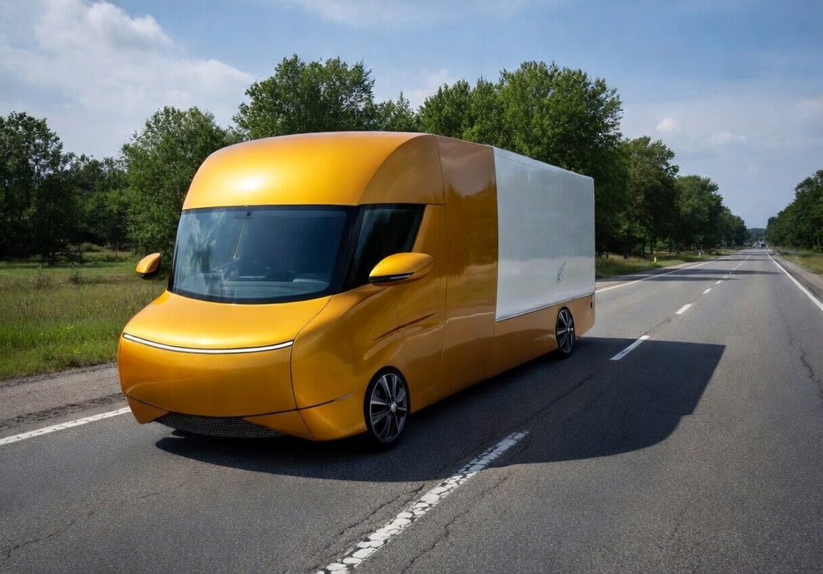 GarvGRV's tweet photo. @elonmusk @Tesla I designed a new version of Tesla semi. This one is exclusively for Tesla, by keeping the base model concept. 

G.R.V motors will not get into commercial vehicle. https://t.co/FSTv6Ug01c