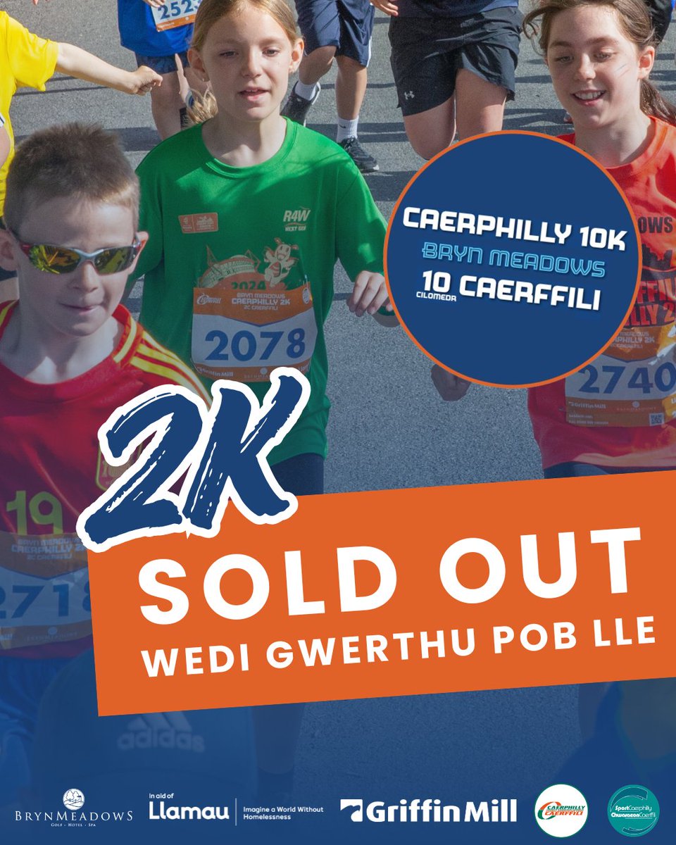 sport_leisure's tweet photo. That’s it… Caerphilly 2K is SOLD OUT.🎉

🙌Thank you to everyone who signed up, it’s going to be a brilliant event.

🏃Bryn Meadows #Caerphilly10K entries are still open.

👉Sign up now: https://t.co/alynAMyDjx

Dyna fe… WEDI GWERTHU POB LLE yn ras 2 Gilomedr Caerffili.🎉

🙌Diolch i bawb sydd wedi cofrestru. Mae'n mynd i fod yn ddigwyddiad gwych.

🏃Mae proses gofrestru ras #10CilomedrCaerffili Bryn Meadows ar agor o hyd.

👉Cofrestrwch nawr: https://t.co/alynAMyDjx

@BrynMeadows @LlamauUK @griffinmill @WelshAthletics @Visitcaerphilly @CaerphillyCBC