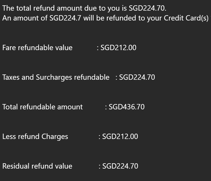 dregidor80's tweet photo. @EmiratesSupport Involuntary cancellation of our flight (@Qantas operated).You incorrectly applied 'Refund Charges' of SGD 424.00 for 2 passengers.Under your Conditions of Carriage, we are entitled to a 100% refund.Please credit remaining amount to the original payment method. https://t.co/XrZCHL7ivW