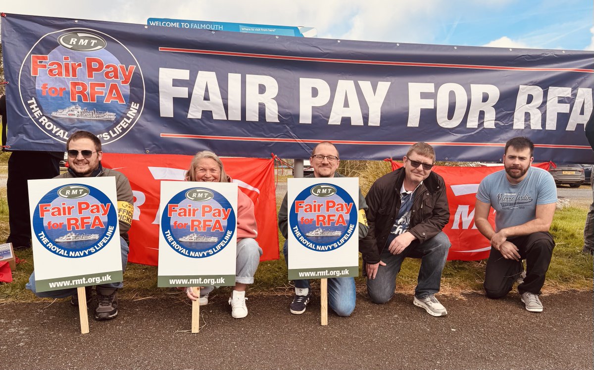 The message from Falmouth is clear.
📢 Fair Pay for RFA
RMT Royal Fleet Auxiliary members are taking strike action today in pursuit of pay justice.
#FairPayForRFA