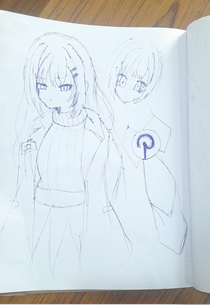 Pinterestchan's tweet image. Interest-chan 📌🧪
Pinterest OC concept design!
Pinterest-chan's twin sister 

Sketch by @MediaNoNakaStar posted on Discord 𖹭.ᐟ